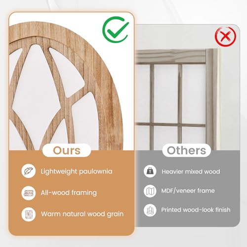 ALeesiing 6-Panel Folding Room Divider Privacy Screen Shoji Style Wooden Frame Decorative Partition for Bedroom Office Apartment Natural ALeesing