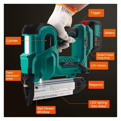 KKKMart Gun Battery Powered, Electric Nail Gun with 2240pcs 18 GA Nails/Staples & Nail Puller, Brad Nailer with 20V 2 * 2.0A Batteries for DIY Projects, Upholster and Woodworking KKKMart