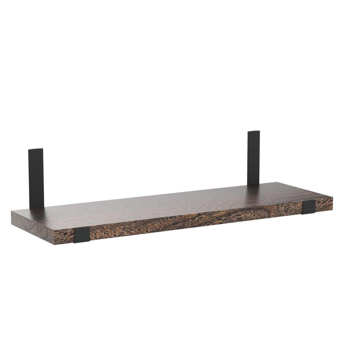 Mkono Rustic Wood Floating Shelves Wall Mounted Shelving Set of 2 Decorative Wall Storage Shelves with Lip Brackets for Bedroom, Living Room, Bathroom, Kitchen, Hallway, Office Mkono