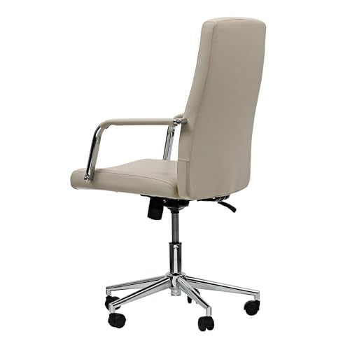 Workspace by Alera Leather Task Chair, Supports Up to 275 lb, 18.19" to 21.93" Seat Height, White Seat, White Back Alera