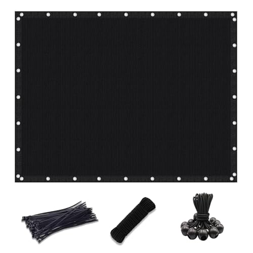 KANAGAWA 90% Sun Shade Cloth 12'X 20' Outdoor Pergola Shade Cover Canopy with Grommets UV Block Privacy Screen for Patio, Backyards, Outdoor, Carport, Garden, Black KANAGAWA