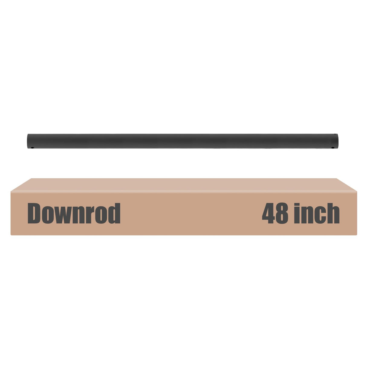 DPXMYG 48 inch Ceiling Fan Downrod with Extension Cord, 4 FT Black Downrod for Ceiling Fan, 1 inch Outside Diameter, Ceiling Fan Boom Suitable for a Wide Range of Fans (Black, Not Threaded) DPXMYG