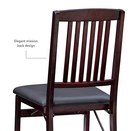 Linon Darwin Mission Back Folding Chair in a Set of Two, Espresso Linon