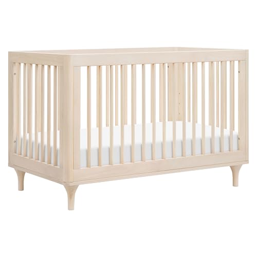 Babyletto Lolly 3-in-1 Convertible Crib with Toddler Bed Conversion Kit in Washed Natural, Greenguard Gold Certified babyletto