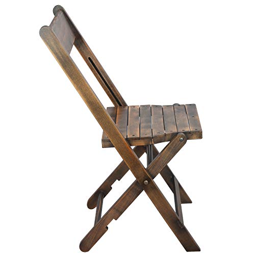 EMMA + OLIVER Natalie Wooden Folding Chair, Commercial Event Chair with Slatted Seat, Beechwood Frame, Open Back Design, No Assembly Required, Antique Black EMMA + OLIVER