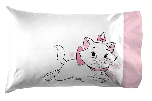 Jay Franco Kids Sheet Set with Fitted, Flat Sheets & Pillow Cover - Ultra-Soft Bedding with Pillowcase for Room Decor, White - Aristocats, 3 Piece Twin Jay Franco