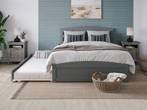AFI, Warren Queen Platform Bed with Matching Footboard & Twin XL Trundle, Grey AFI