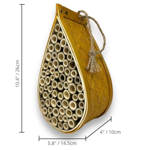 SunVara Mason Bee House for Pollinator Bees Gardering Gifts Bee Hotel SunVara