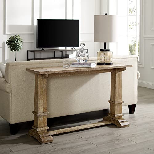 Crosley Furniture Joanna Modern Farmhouse Sofa Console Table for Hall, Entryway, Living Room, Accent Tables, Rustic Brown Crosley Furniture
