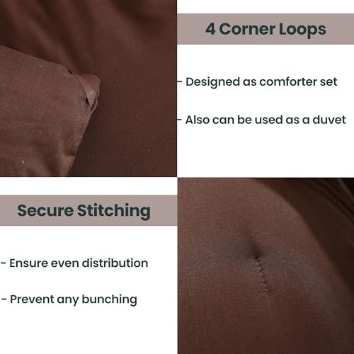 Paxrac Earthy Brown Comforter Twin/Twin XL Size, Neutral 2 Pieces Comforter Set, Lightweight Solid Bedding Set, All Seasons Soft Fluffy King Comforter Set (68x90In Comforter & 1 Pillowcase) Paxrac