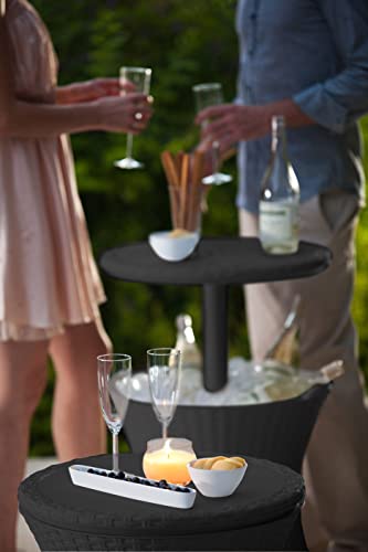Keter Pacific Cool Bar Outdoor Patio Furniture and Hot Tub Side Table with 7.5 Gallon Beer and Wine Cooler, Dark Grey Keter