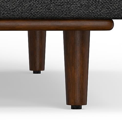 SIMPLIHOME Morrison 89-inch Wide Sofa in Charcoal Grey Woven-Blend Fabric, Handcrafted Mid-Century Modern Couch for Living Room or Family Room, Single Bench Cushion, Bolster Pillows SIMPLIHOME