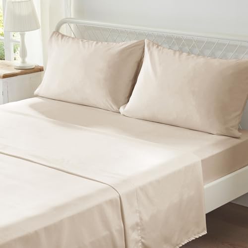 Zzlpp Full Comforter Set 7 Pieces, Beige Tufted Bed in a Bag with Comforter and Sheets, All Season Boho Bedding Sets with 1 Comforter, 2 Pillow Shams, 2 Pillowcases, 1 Flat Sheet, 1 Fitted Sheet Zzlpp
