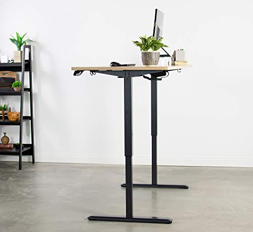 VIVO Electric Stand Up Desk Frame Workstation with Memory Touch Pad, Single Motor Ergonomic Standing Height Adjustable Base, Black, DESK-V102E VIVO