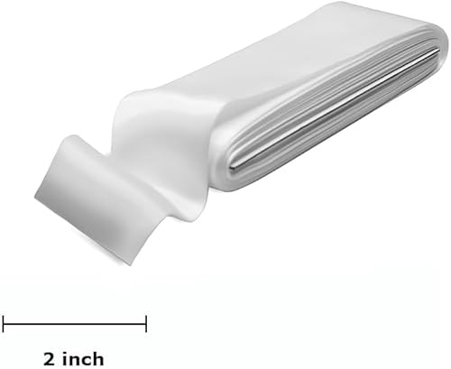 White Satin Blanket Binding Tape 2" x 4 3/4 Yards – Single Fold Satin Quilt Binding for Blanket Edges, Glossy Polyester Trim for Sewing, Quilting, Baby Blankets, Crafts, and Fabric Projects Lakesstory