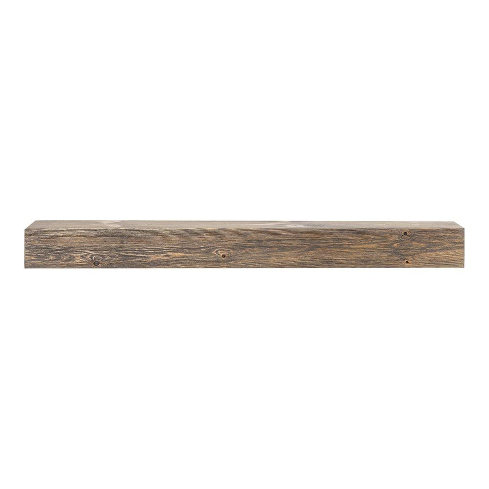 MANTELSDIRECT Vail Fireplace Mantel Shelf - 72 Inch Wide x 6 Inch Tall - Driftwood Finish, Rustic, Distressed, Wall Mounted Shelf | Handcrafted & Milled in The USA MANTELSDIRECT