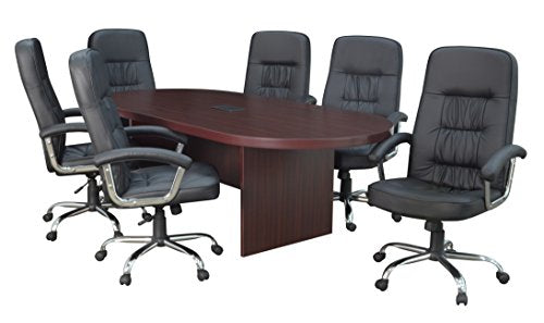 Regency with with Power Data Grommets Legacy Racetrack Conference Table, 95-inch, Mahogany Regency