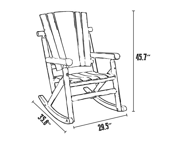 Leigh Country Rocker Chair Single Aspen Log TX 95100 Leigh Country