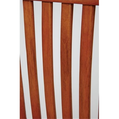 Pemberly Row Traditional Wood Armless Office Chair in Medium Brown Pemberly Row