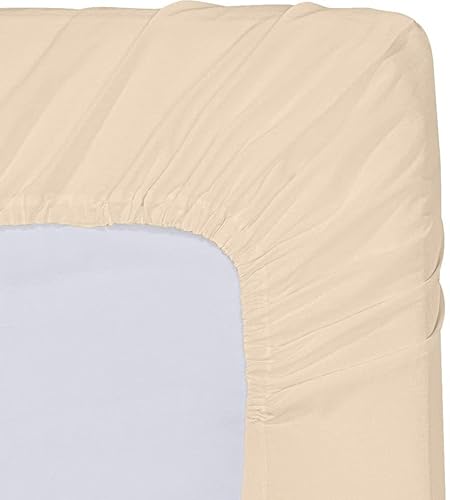 Utopia Bedding Twin Fitted Sheets - Bulk Pack of 6 Bottom Sheets - Soft Brushed Microfiber - Deep Pockets - Shrinkage & Fade Resistant - Easy Care (Beige) Utopia Bedding