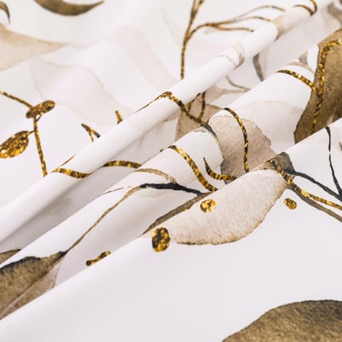 WONGS BEDDING Brown Comforter Set Queen, 7 Pieces Botanical Bed in a Bag Golden Leaves Bedding Set Soft Microfiber Queen (1 Comforter,2 Pillowcase,2 Pillow Shams,1 Flat Sheet,1 Fitted Sheet) WONGS BEDDING