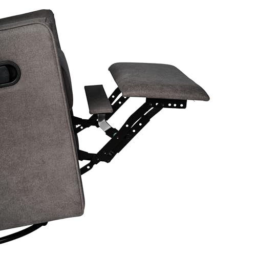 Flash Furniture Cash Swivel Glider Rocking Recliner, Manual Recliner with 360 Degree Swivel, for Living Room, Bedroom, or Nursery, Fabric Upholstered, Dark Gray Flash Furniture