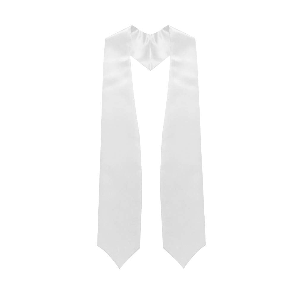 Endea White Graduation Stole - Plain Color, Unisex, 62" Graduation Sash (White) Endea Graduation