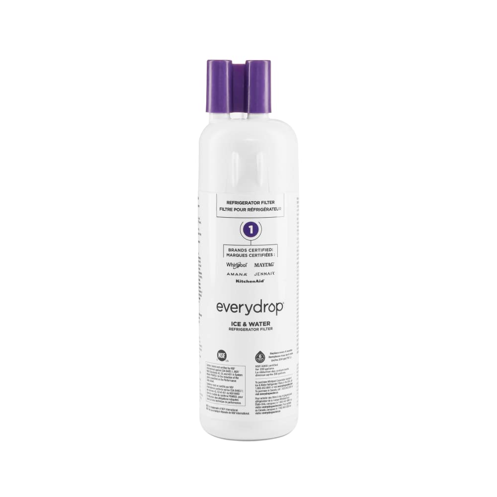 Everydrop by Whirlpool Ice and Water Refrigerator Filter 1, EDR1RXD1, Single-Pack , Purple EveryDrop