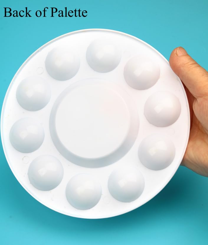 Rackii 10pcs Plastic Paint Palette Trays - Reusable Artist Palettes for Oil, Acrylic & Watercolor Painting, Perfect Paint Holder Trays for Studios, Classes & Birthday Painting Parties Rackii