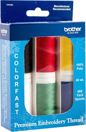 Brother PE545 Embroidery Machine, Wireless LAN Connected, 135 Built-in Designs, 4" x 4" Hoop Area, Premium Embroidery Thread 6 Spools, 75/11 Size Embroidery Needles 100 Count