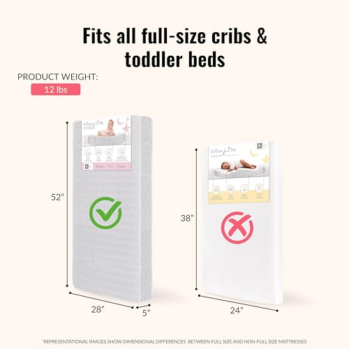 Dream On Me Honeycomb Orthopedic Firm Fiber Standard Baby Crib Mattress, Greenguard Gold and JPMA Certified, 5” Fiber Core Optimum Support, Fits Crib and Toddler Bed, Waterproof Vinyl Cover Dream On Me