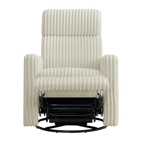 Oxford Baby Layton Glider/Recliner Nursery Chair, Corduroy Pearl White Oxford Baby