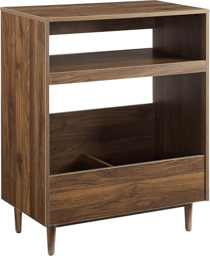 Crosley Furniture Liam Turntable Record Player Stand with Storage for Vinyl Records, Mid Century Modern, Walnut Crosley Furniture