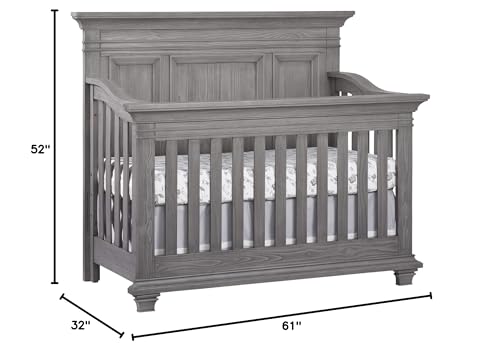 Oxford Baby Westport 4-in-1 Convertible Crib, Dusk Gray, GreenGuard Gold Certified Oxford Baby