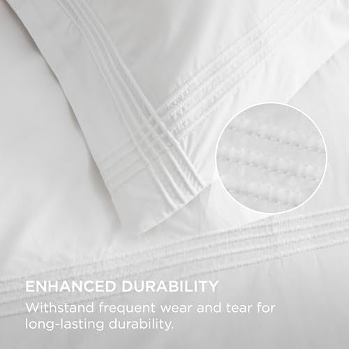 Bedsure Luxury Hotel Duvet Cover King Size, 100% White Cotton Rope Weave Bedding Set, Includes 1 Duvet Cover 104x90 Inches with Hidden Zipper & 2 Pillow Shams, Comforter Sold Separately Bedsure
