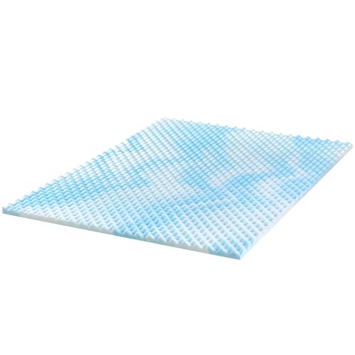 ZINUS 1.5 Inch Swirl Gel Cooling Memory Foam Mattress Topper, Smaller, More Convenient WonderBox Packaging, Cooling, Airflow Design, CertiPUR-US Certified, Full Zinus