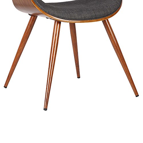 Armen Living Butterfly Dining Chair in Charcoal Fabric and Walnut Wood Finish 22D x 21W x 29H in Armen Living