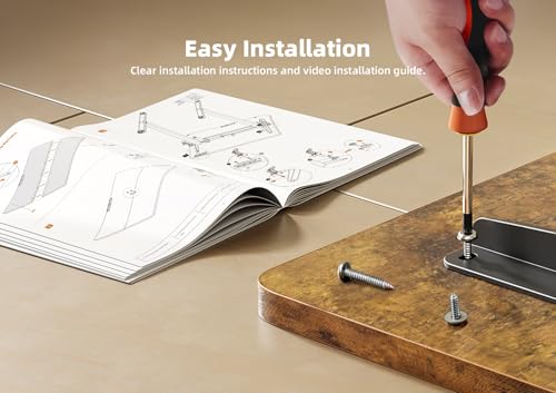 YDN Standing Desk with Keyboard Tray, 55 Inch Height Adjustable Desk, Brown Stand Up Desks for Home and Office, 55inch Rustic Brown YDN