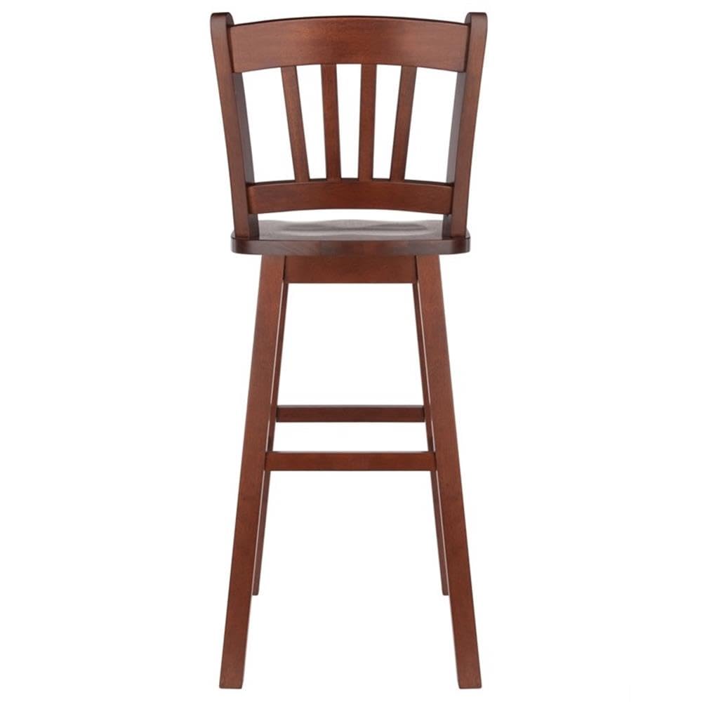 Winsome Fina Swivel Seat Bar Stool, 30In Height, Solid Wood, Walnut Finish Winsome