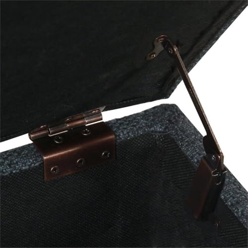 HomePop Home Decor | Luxury Square 32” Storage Ottoman with Lift Off Lid | Ottoman with Storage for Living Room & Bedroom, Navy HomePop