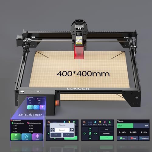 LONGER RAY5 10W Laser Engraver with Air Assist & LightBurn Camera, Auto Positioning & Capture, High-Precision Laser Cutter for Wood, Metal, Acrylic, Tumblers & Cylindrical Objects Longer