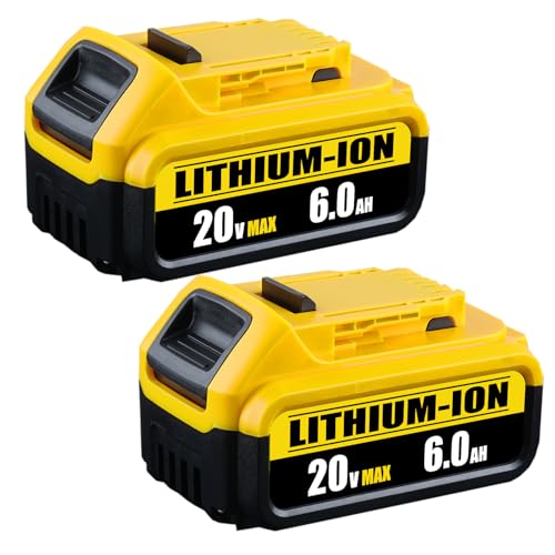 DCB200 6.0Ah 2Pack Battery Replacement for Dewalt 20V Max Battery Lithium Ion Compatible with Dewalt Battery DCB204 DCB206 DCB201 DCB203 DCD DCF DCG Series Cordless Power Tools WoodArtSupply
