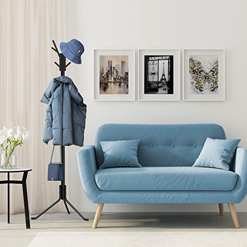 Simple Houseware Standing Coat and Hat Hanger Organizer Tree Shaped Rack, 18 Hooks, Black Simple Houseware