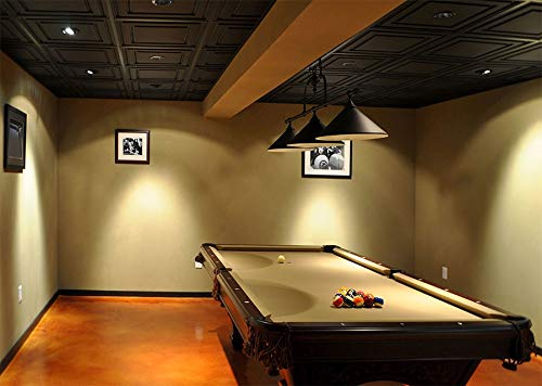 Ceilume 12 pc Stratford Ultra-Thin Feather-Light 2x4 Lay in Ceiling Tiles - for Use in 1" T-Bar Ceiling Grid - Drop Ceiling Tiles (12 Tiles, Black) Ceilume