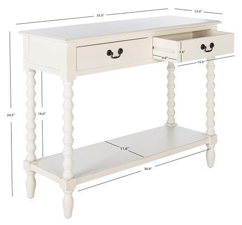 Safavieh Home Collection Athena Distressed White 2-Drawer Console Table SAFAVIEH