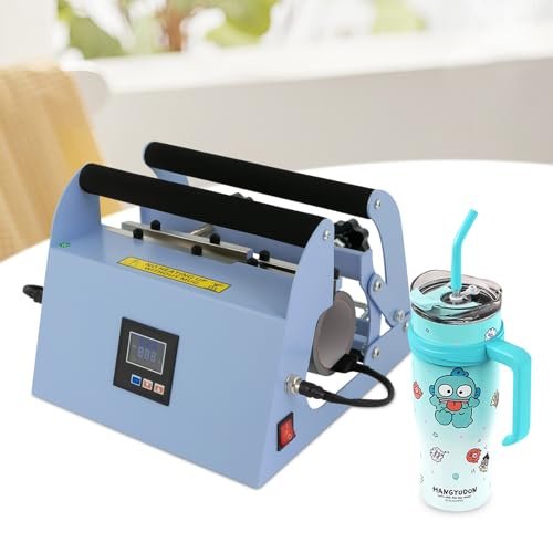 40 OZ Tumbler Heat Press Machine, Tumbler Mug Heat Press Machine, Sublimation Tumblers Press Glass Jar Cans, Mug Heat Press Touch Screen (Blue) Yellulu