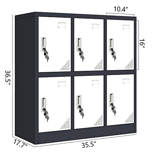 MAYROY Metal Locker Office Storage Locker Home Steel Locker School Storage Organizer, Storage Cabinet for Kids Students Employee (Gray, W6D) MAYROY