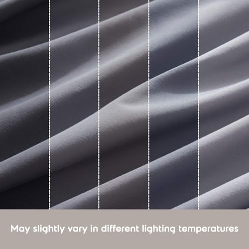 Nestl Extra Deep Cal King Sheet Set - 6 Piece Breathable & Cooling Sheets - Hotel Luxury Bedding Set w/18-24 Inch Deep Pockets - Easy & Secure Fit - Super Soft, Wrinkle Free & Comfy - Dark Gray Nestl