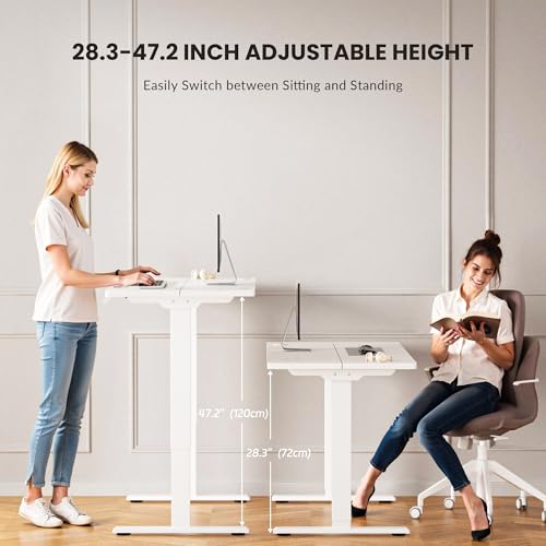 GallopFun 330lbs Dual Motor Standing Desk Frame for 43.3 to 70.8″ Desktop, Electric Adjustable Legs with Memory Presets, Stand Up Desk Frame Workstation for Home Office, White Frame Only GallopFun