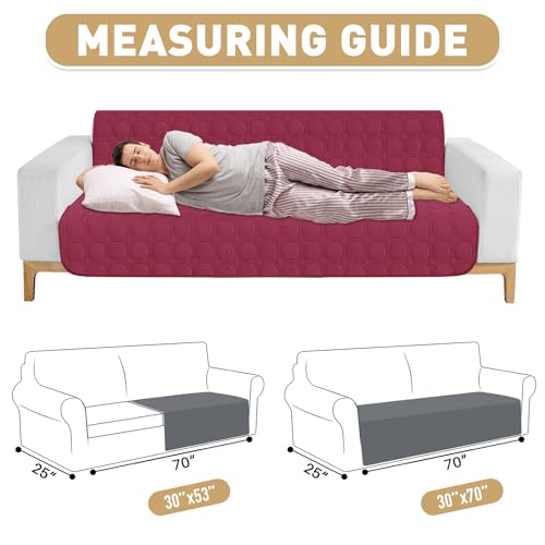 ZNSAYOTX Ultimate Cozy Blankets (30"x70") 100% Waterproof Sofa Mat Blanket for Dog Pets, Bed Couch Protector with Non-Slip Back Washable Durable, Pee Scratch Proof Easy to Clean (Wine Red) ZNSAYOTX